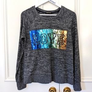 💙💚💛Love sparkle sequin cozy knit pullover